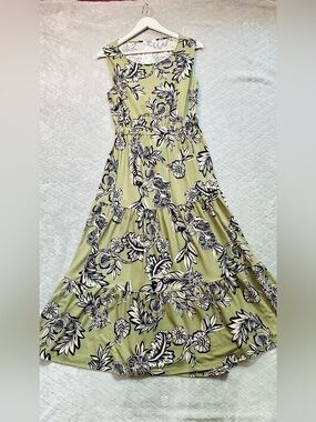 🌿 SUZY SHIER Sage Floral Cutout Maxi Dress NWT Cottagecore Boho Whimsigoth
